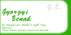 gyorgyi benak business card